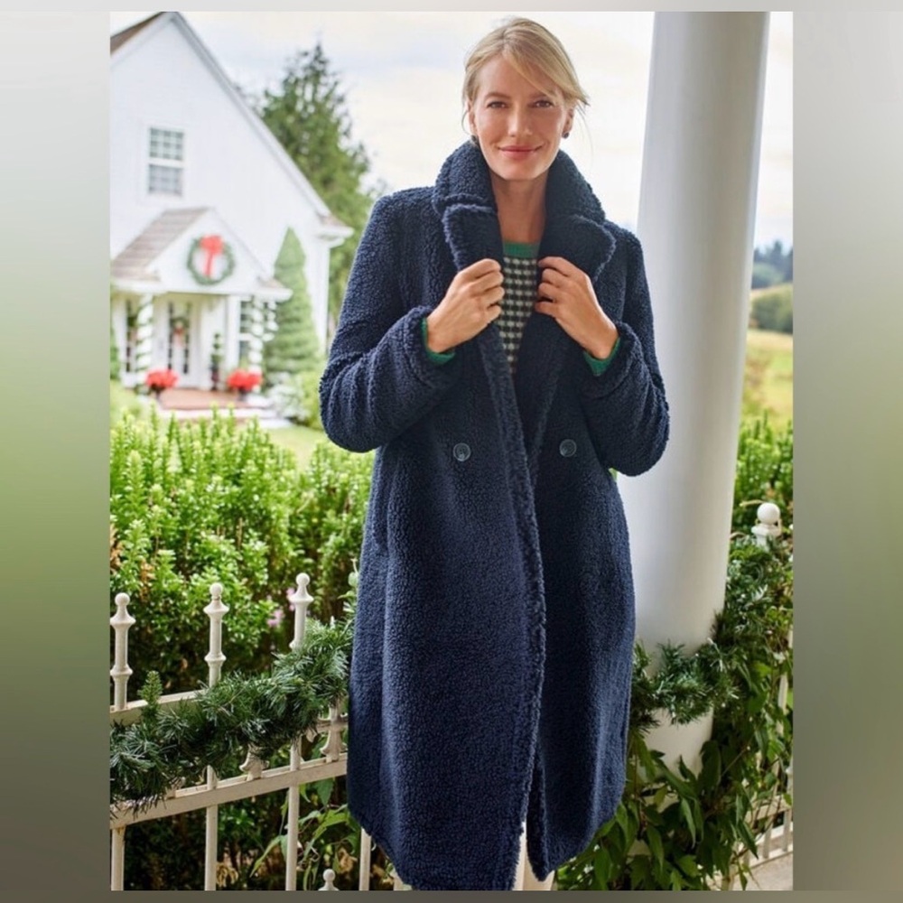 NWT Talbots Women's Teddy  Coat | Size: XL | Color: Navy blue